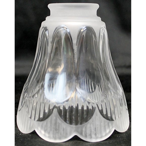 Frosted Clear Glass Sconce Lamp Shade Scallop Edge Replacement Ceiling Fan - Picture 1 of 6